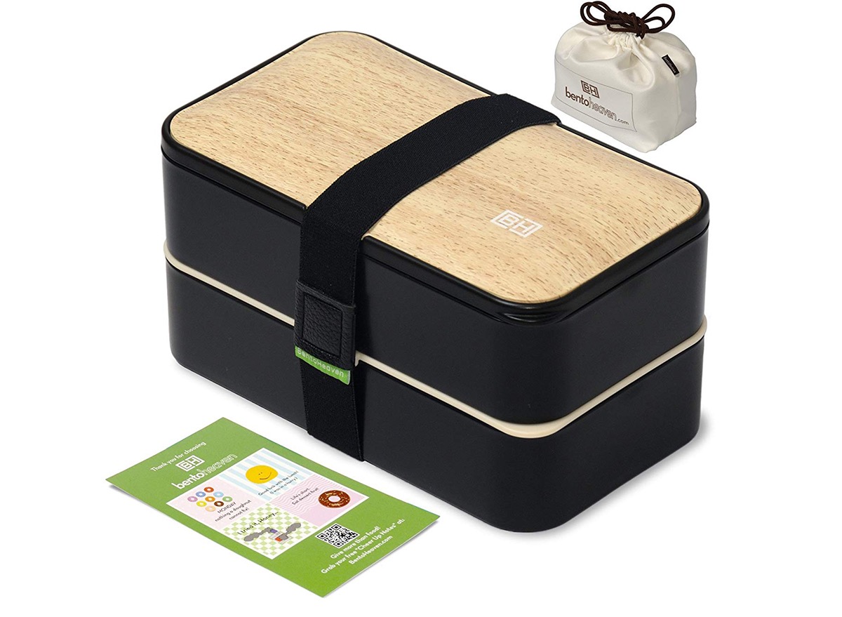 wood bento boxes with black strap, amazon bento boxes