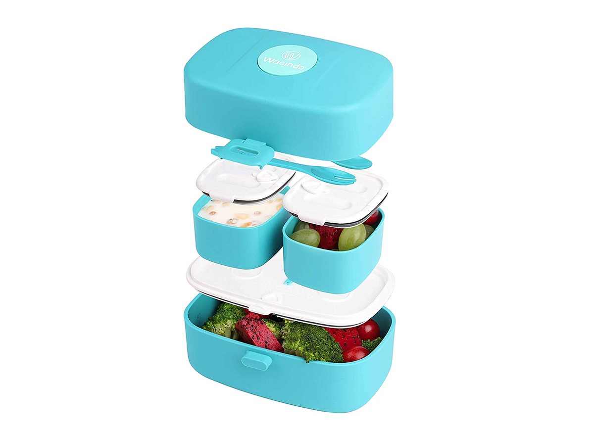 turquoise stacking bento box, amazon bento boxes
