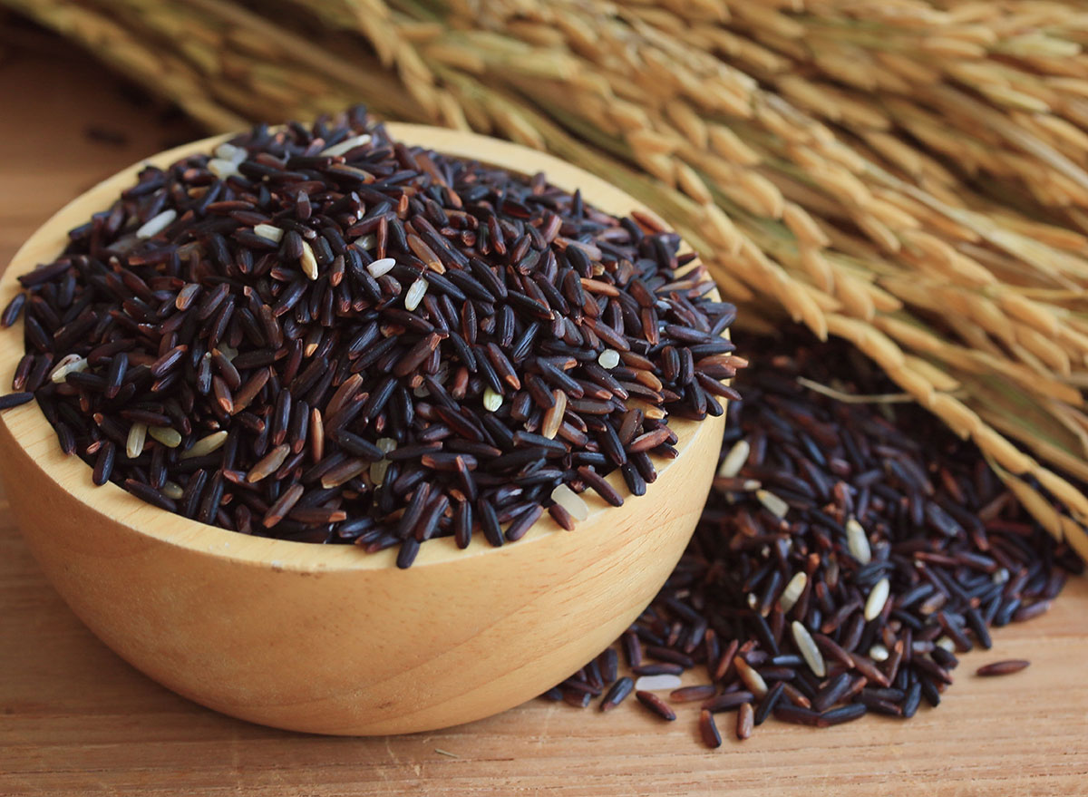 black rice in bowl