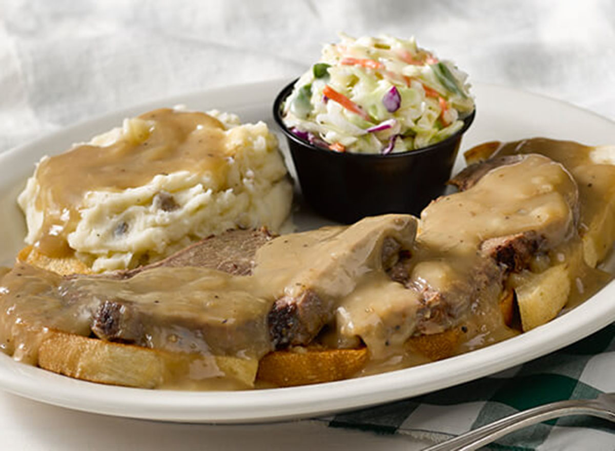 cracker barrel open faced roast beef sandwich