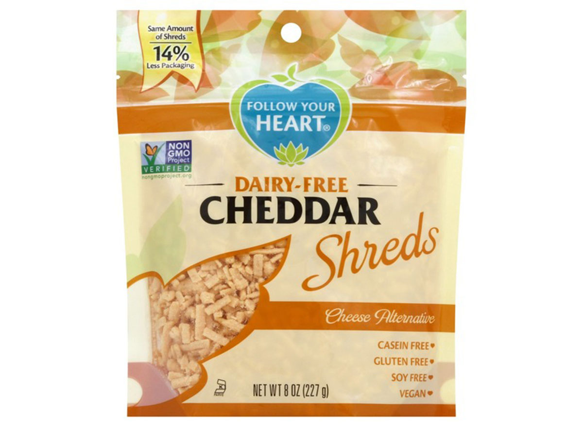 Dairy free shredded cheese from Follow Your Heart