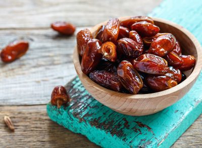 dates in wood bowl