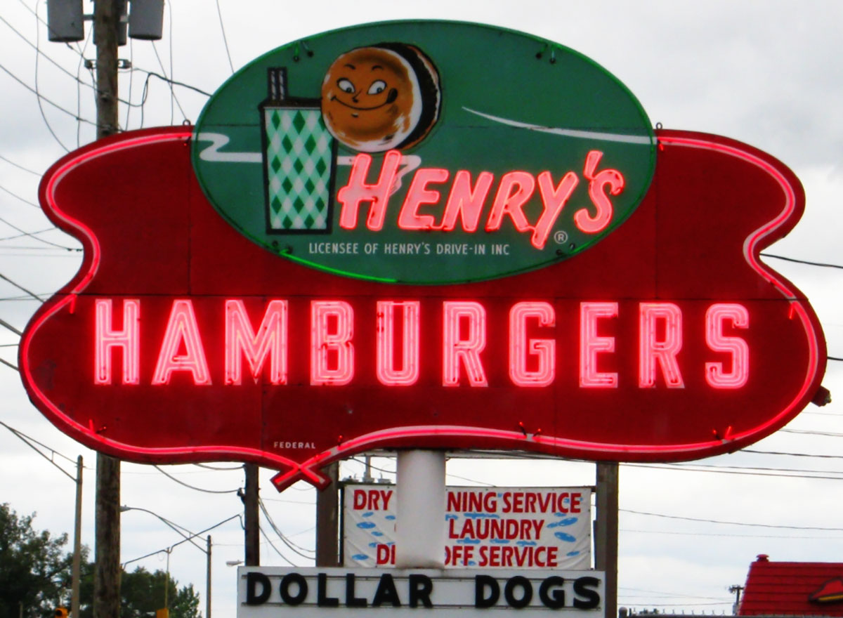 henrys hamburgers sign michigan