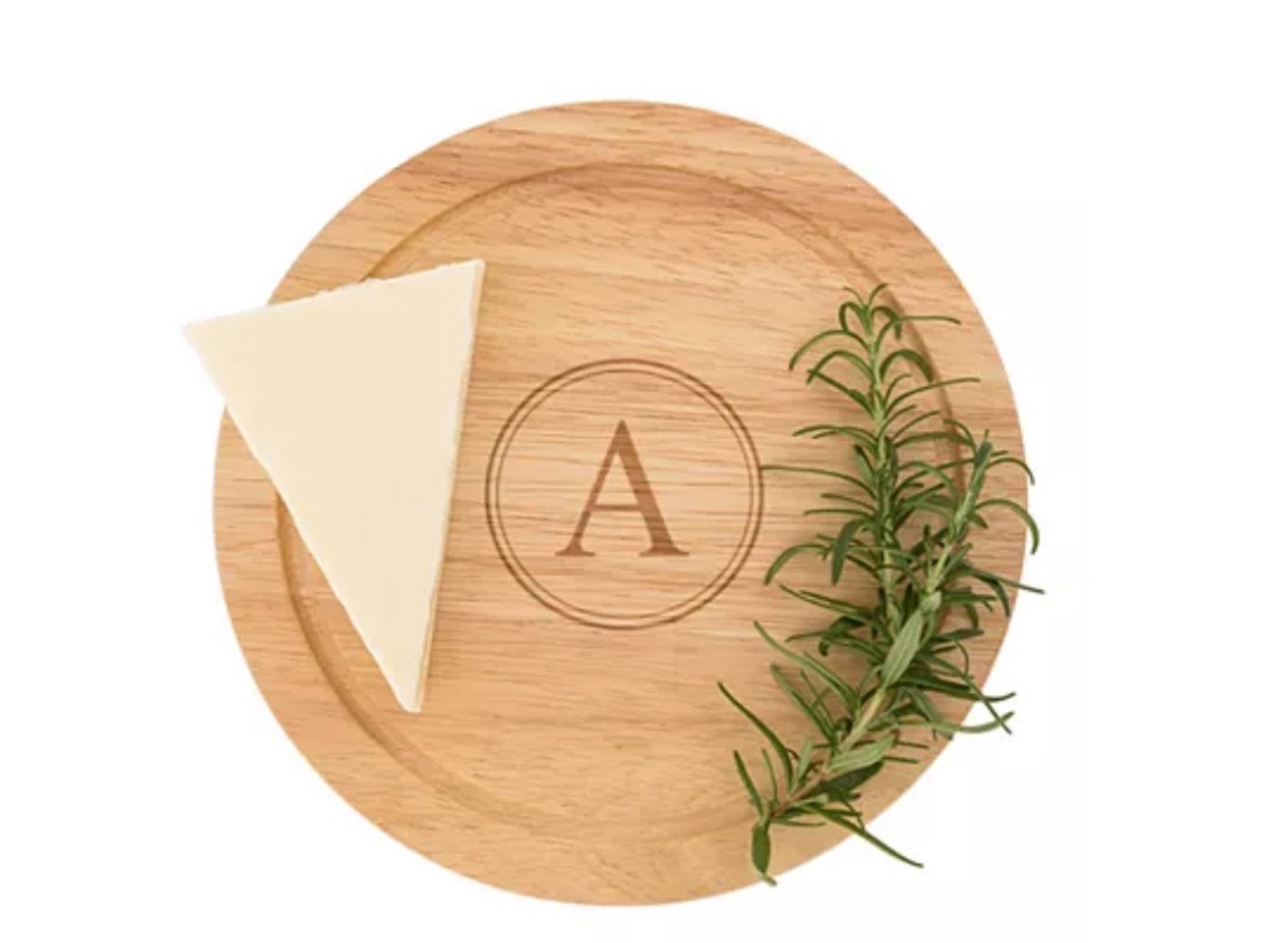 engraved cheese board, monogrammed kitchen accessories
