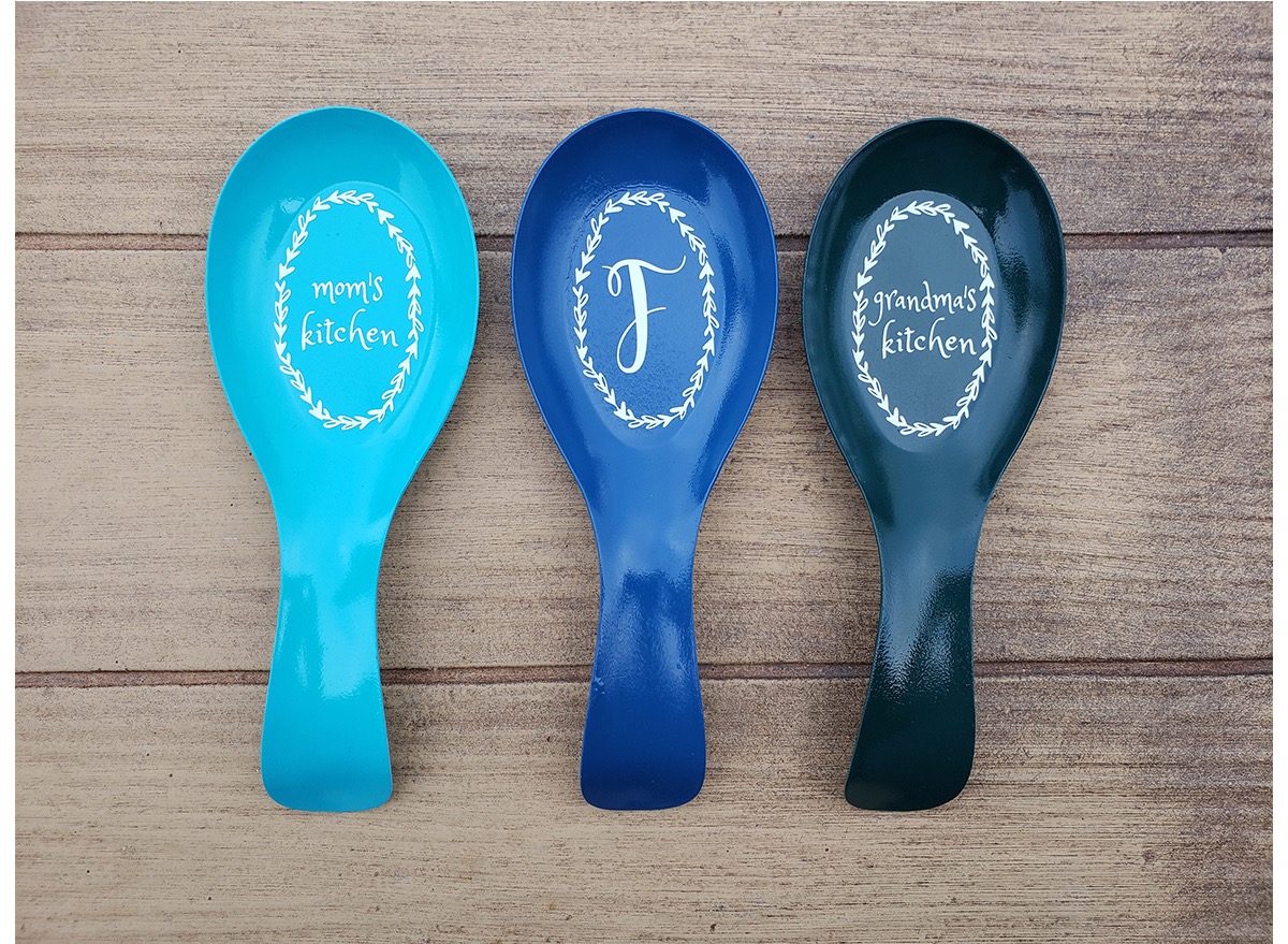 monogrammed spoon rest, monogrammed kitchen accessories