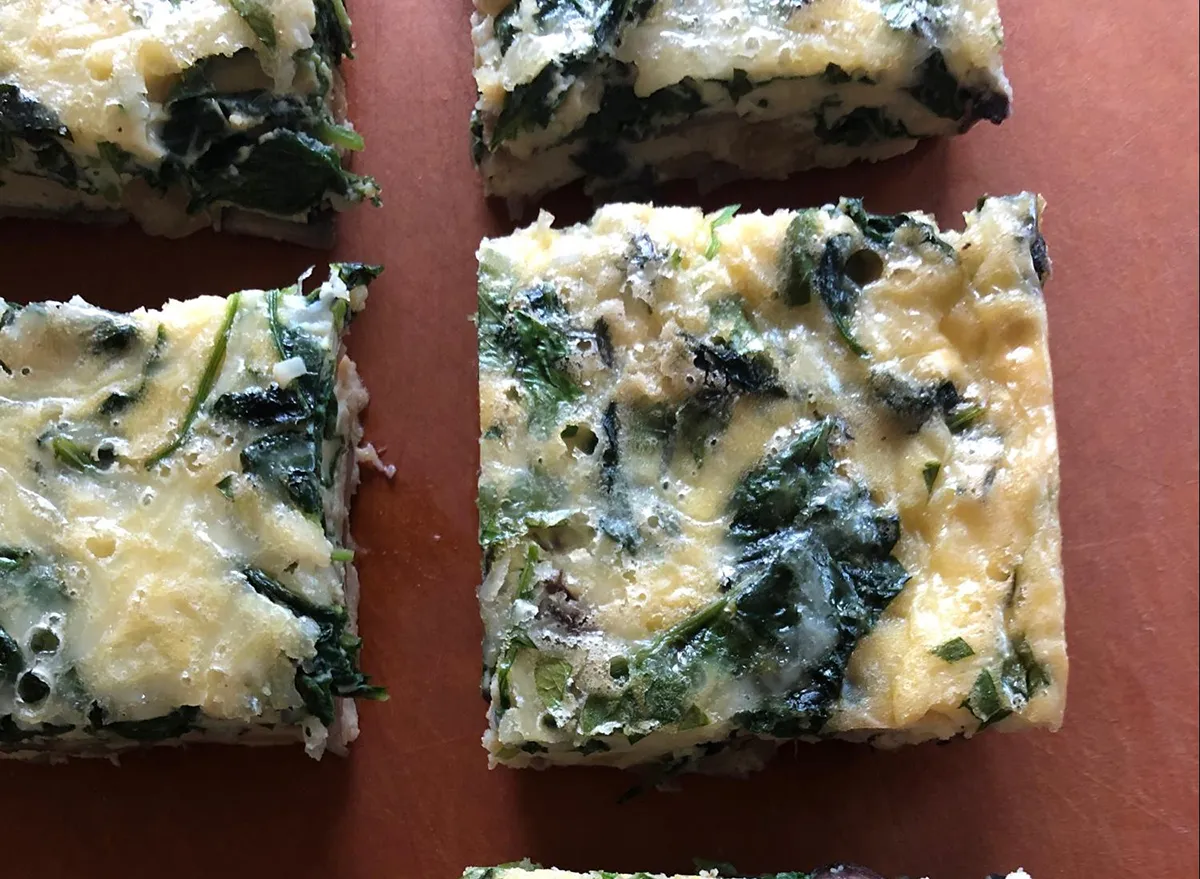 mushroom kale and caramelized onion keto breakfast casserole