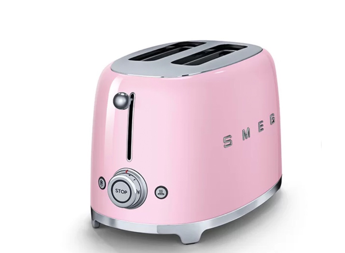 pink smeg toaster, millennial pink kitchen accessories