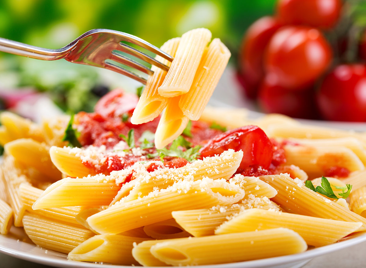 plate penne pasta tomato sauce