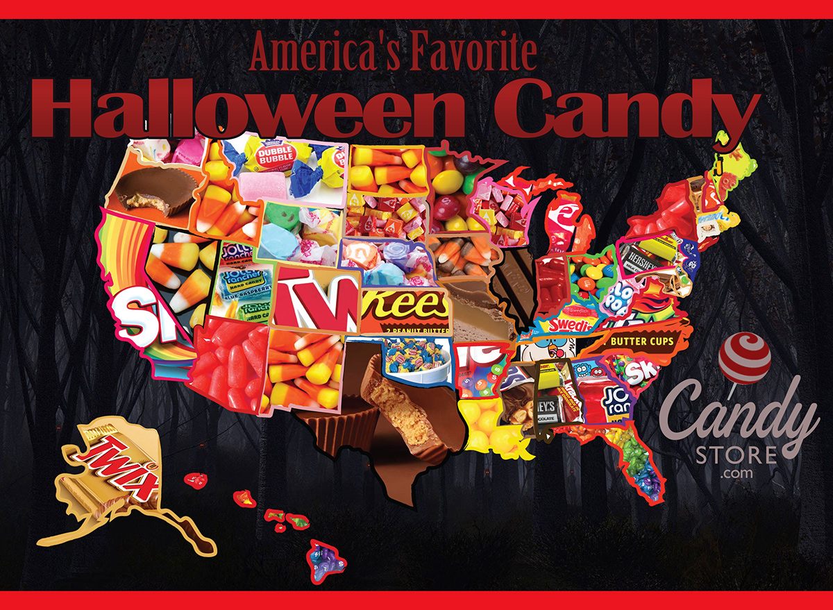 Map of the most popular Halloween candy in every state