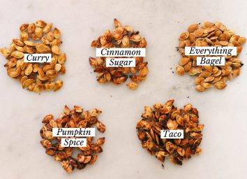 5 different roasted pumpkin seed flavors