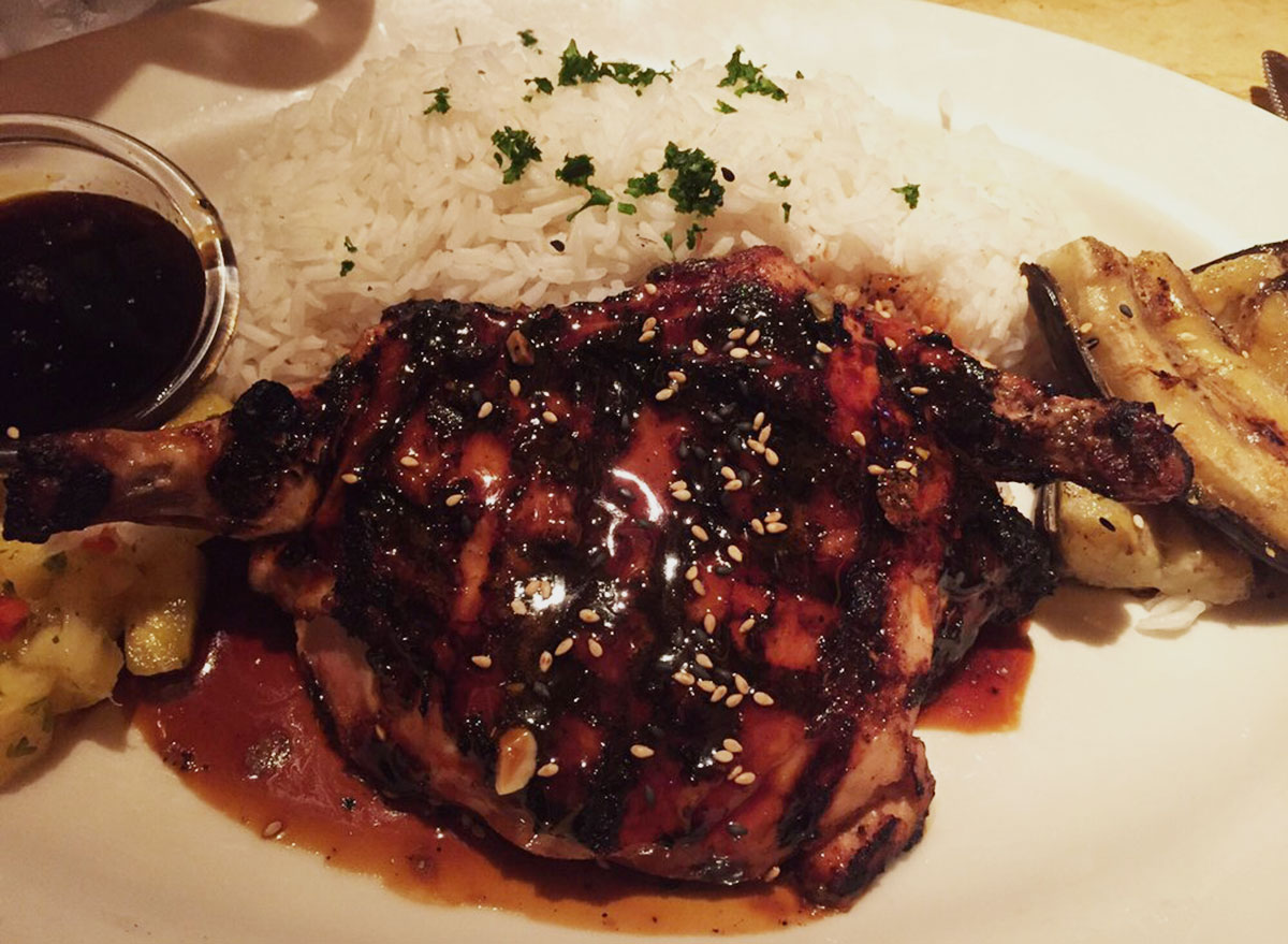 teriyaki chicken from the cheesecake factory with white rice