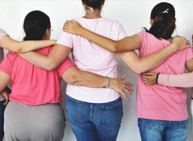 Group of Multiethnic Women Wear Pink Shirt