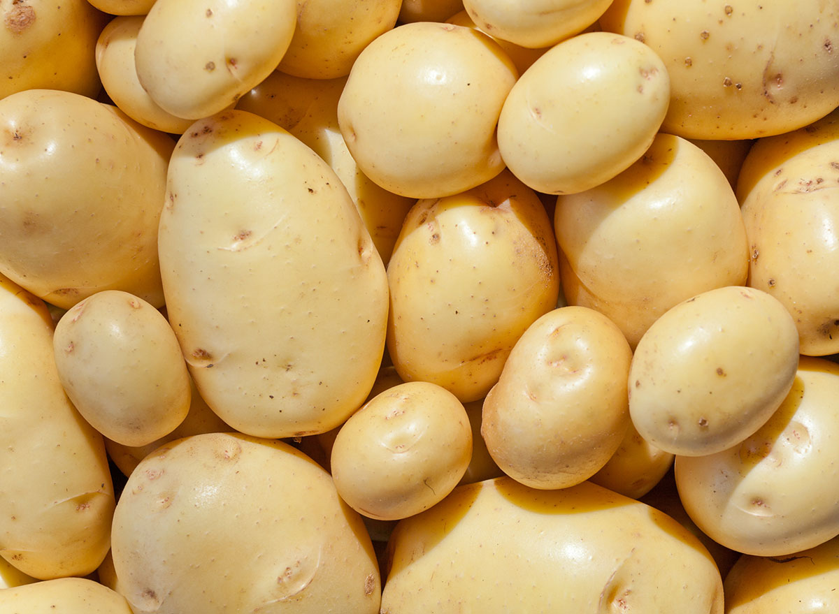 yukon gold potatoes in pile