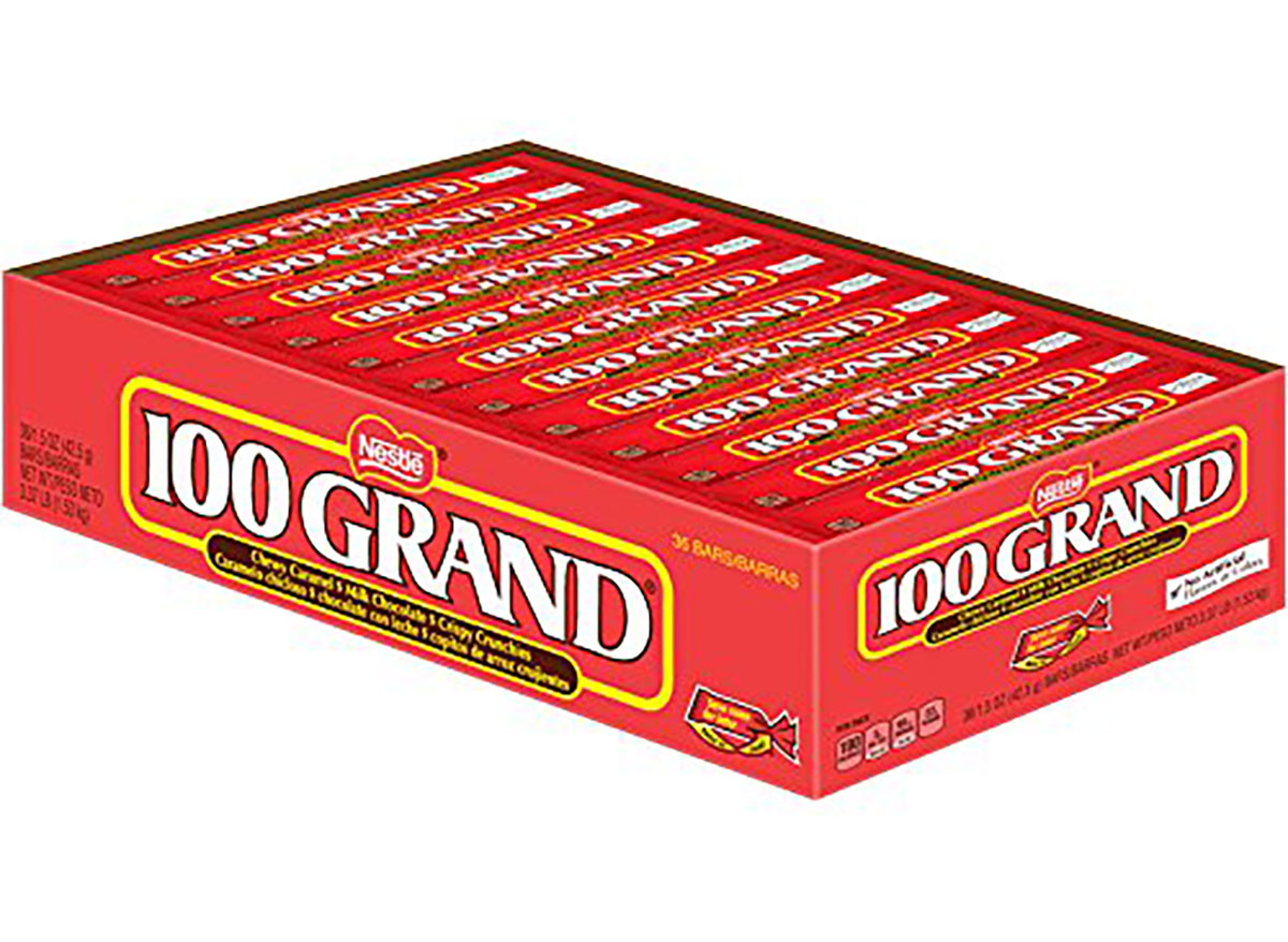 box of 100 grand candy bars