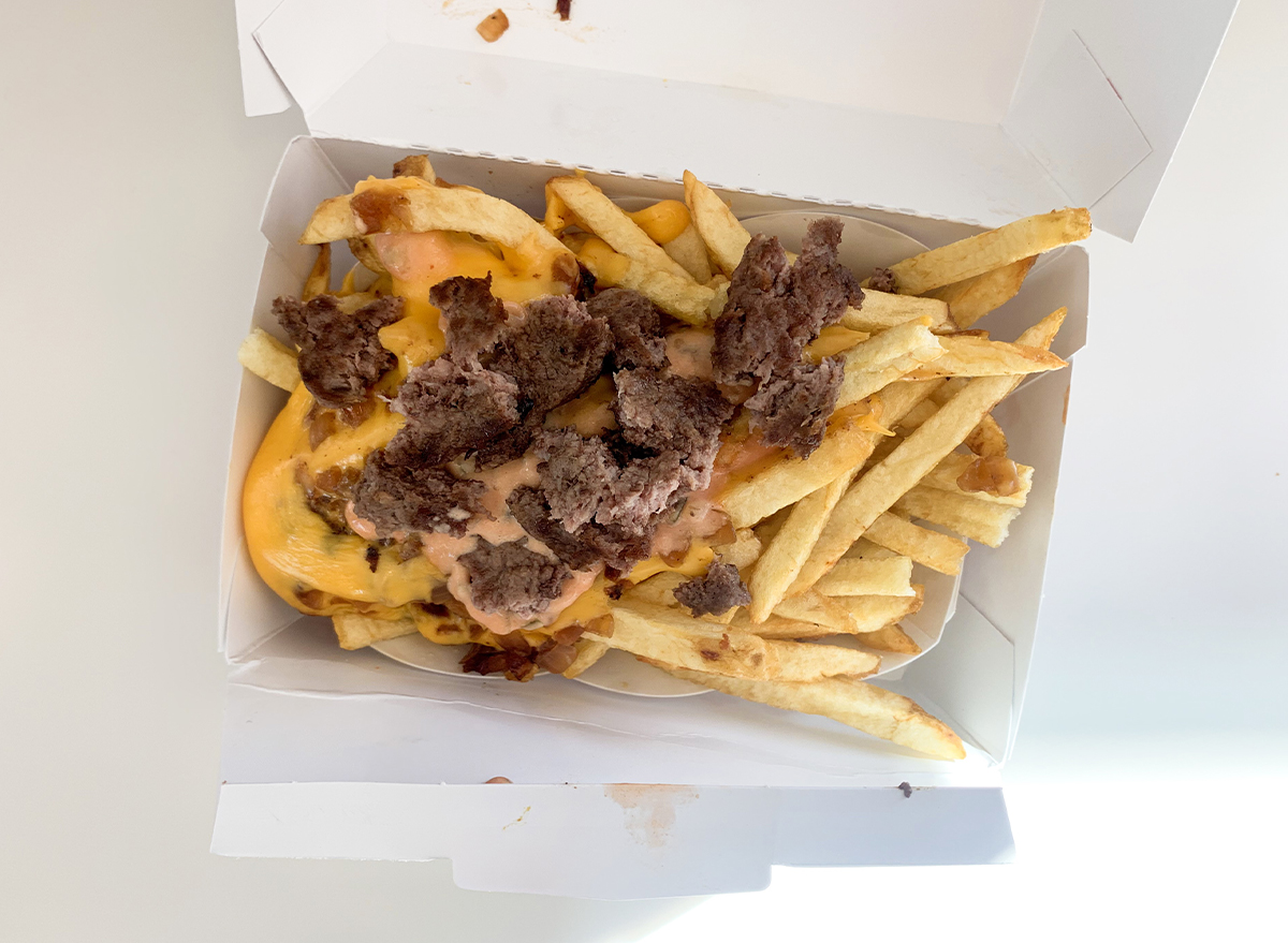 Roadkill fries from In-n-Out in a box