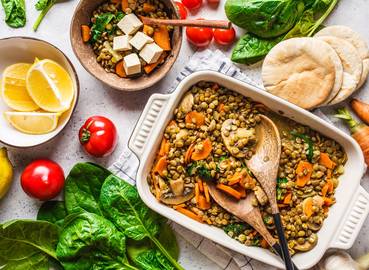 Lentil stew meal for an anti inflammatory diet