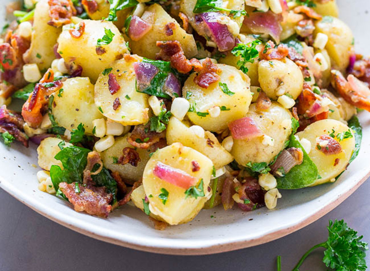 bacon potato salad with parsley