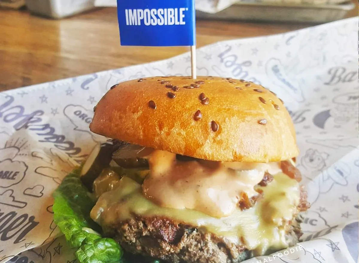 bareburger impossible burger in paper wrapping