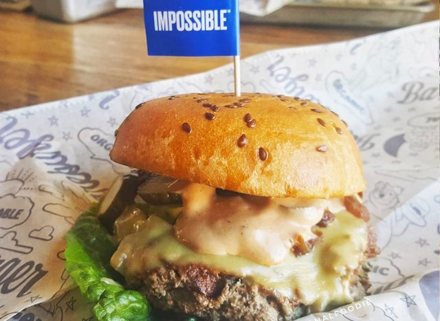 bareburger impossible burger in paper wrapping