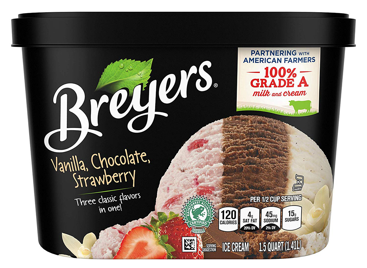 breyers vanilla chocolate and strawberry