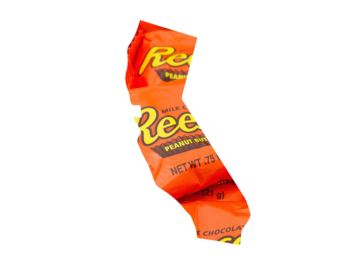 California's favorite candy bar is Reese's Cups