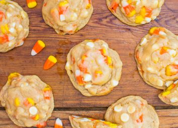 candy corn cookies on table