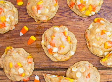 candy corn cookies on table