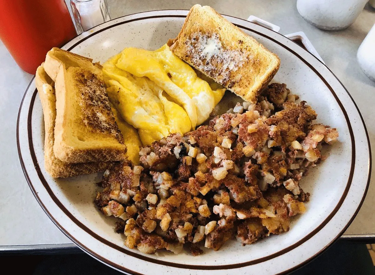 Corned beef with hash and eggs at lawrence park dinor