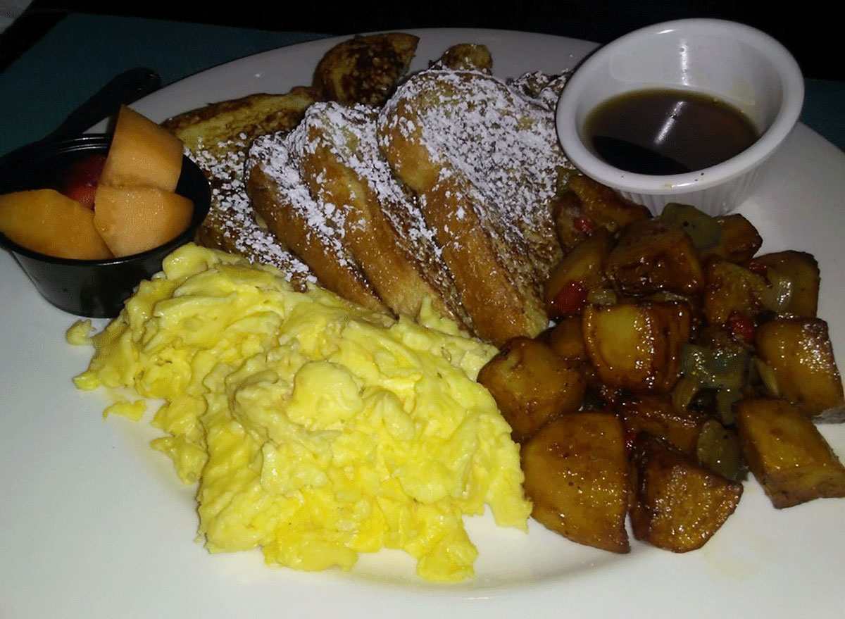 French toast with eggs and potatoes at Rossy's place