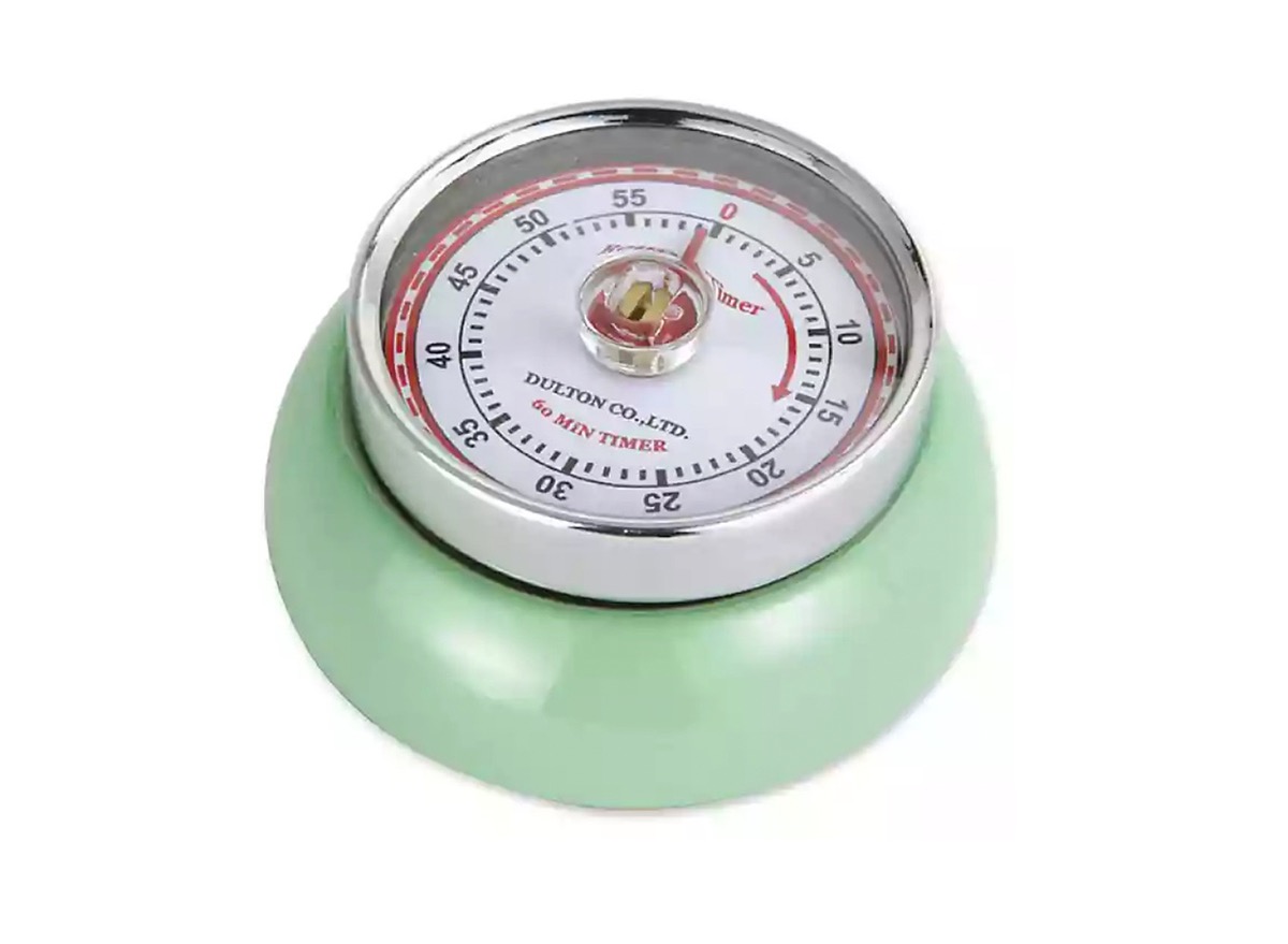 green frieling kitchen timer on a white background