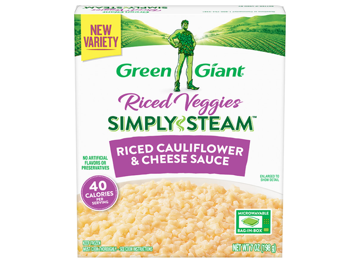 green giant riced cauliflower and cheese sauce in box