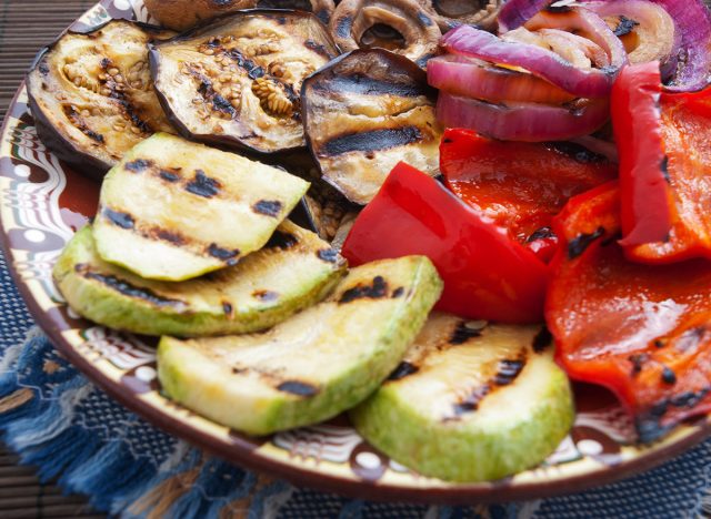 grilled vegetables on a platter