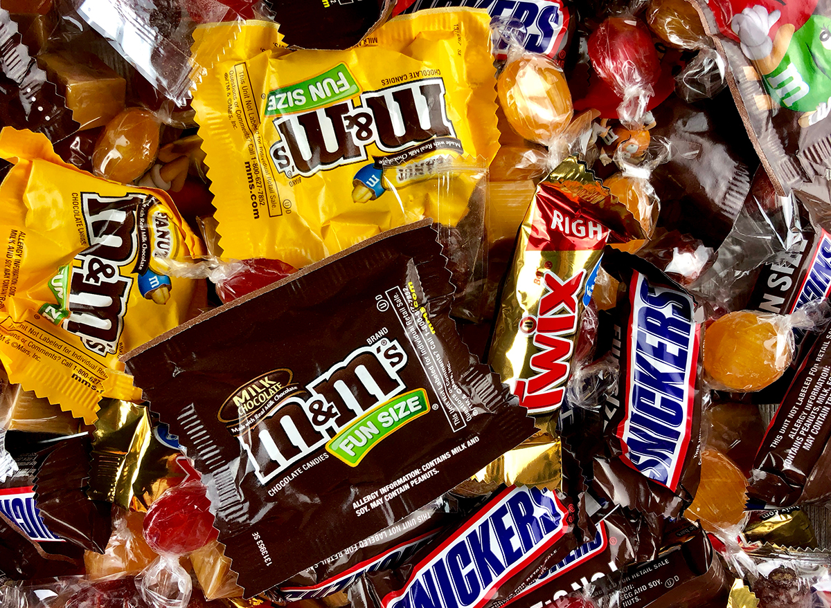 assortment of halloween candy