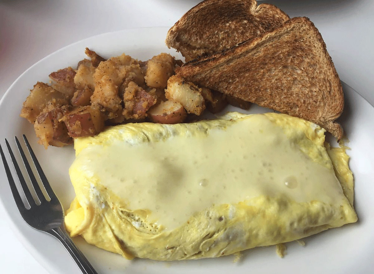 Hash and cheese omelet from Norm's diner