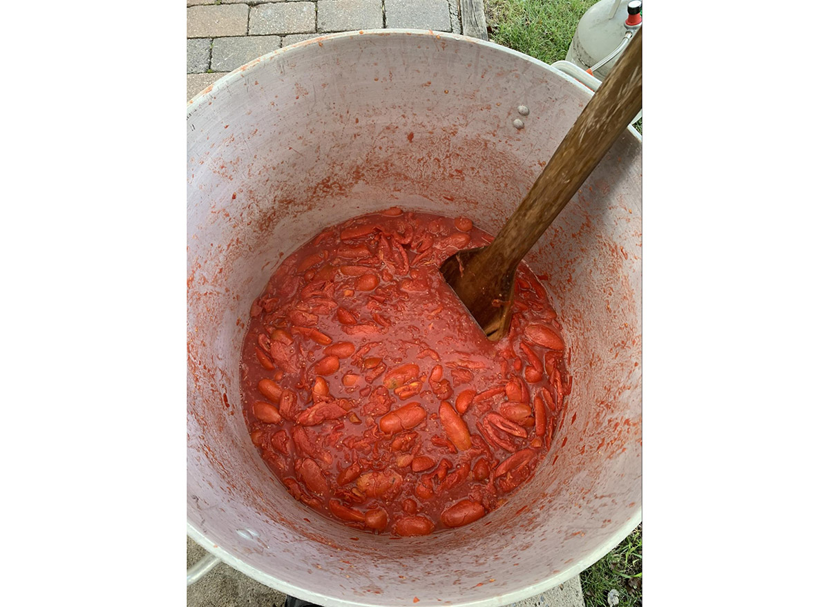 homemade sauce cooking tomatoes
