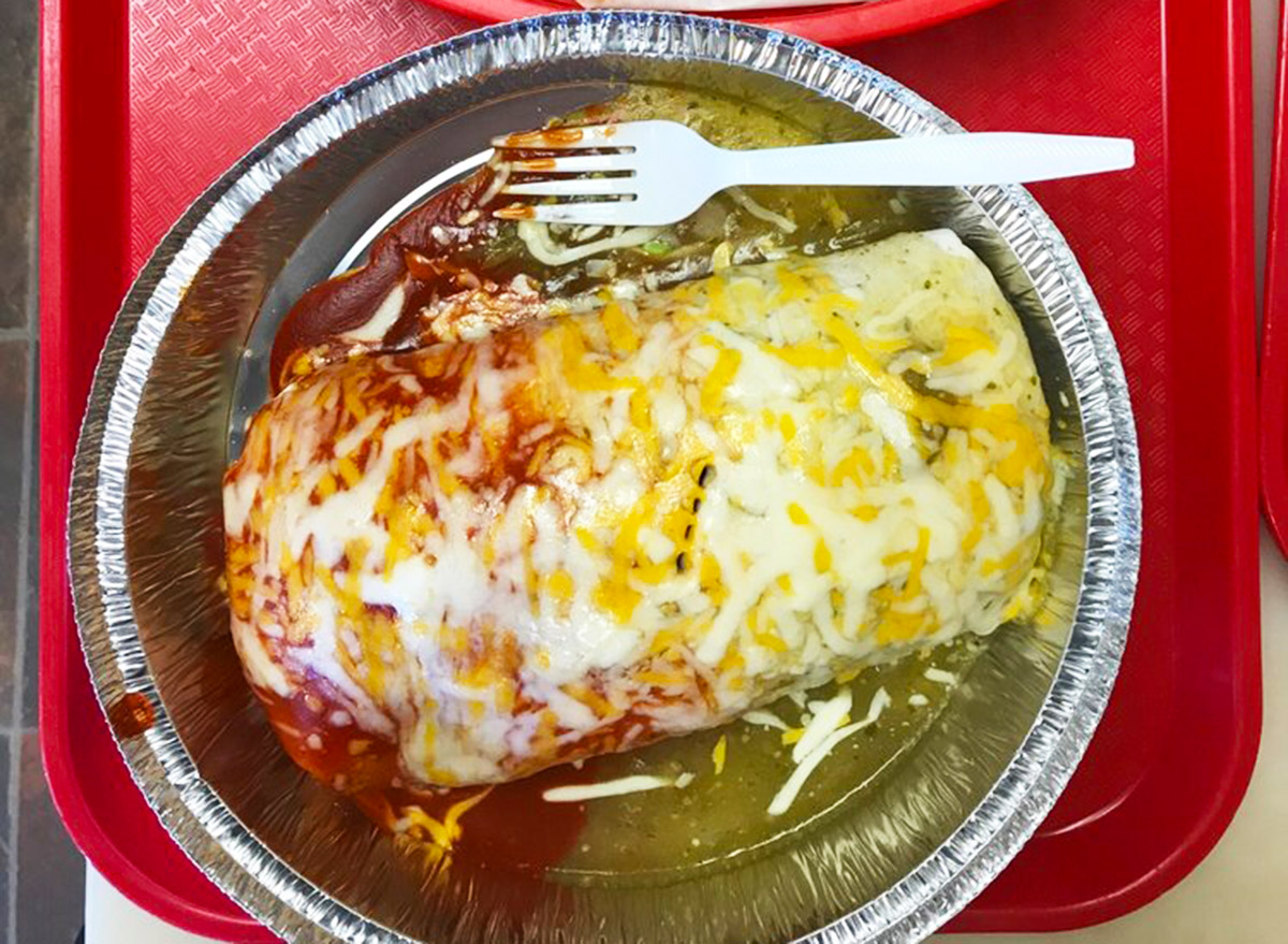 idaho el paisa mexican food enchilada with cheese melted on top