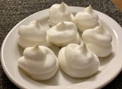keto meringues on white plate