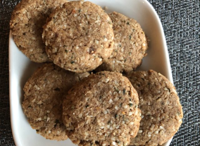 keto oatmeal cookies in a bowl