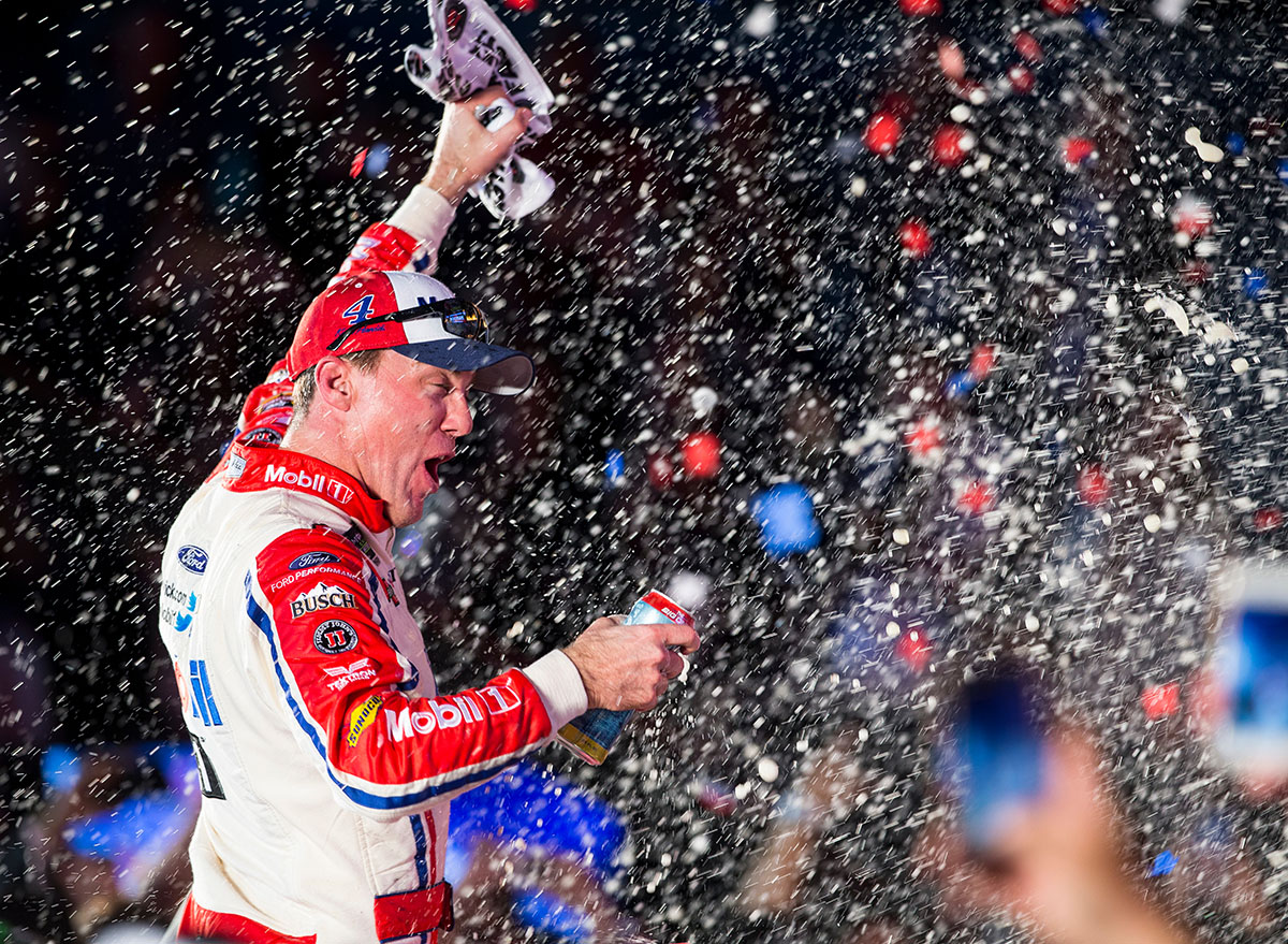 kevin harvick celebrating a win