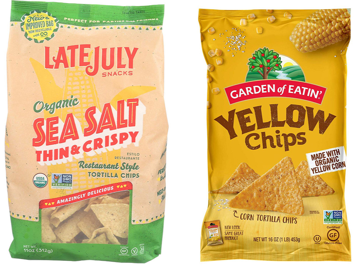 late july and garden of eatin tortilla chips in packaging