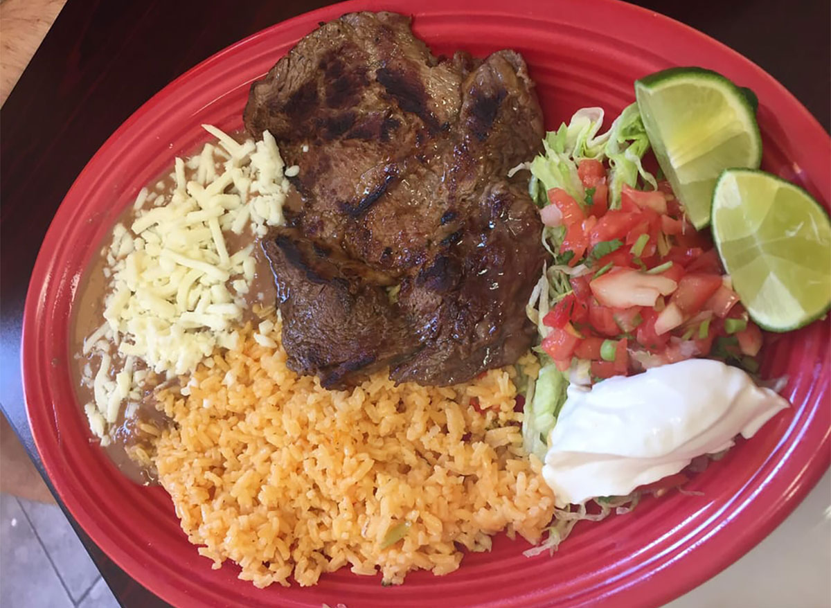 plate of food from los izotes in north carolina