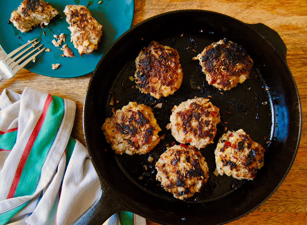 paleo breakfast sausage in skillet