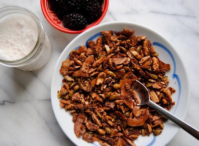 Paleo granola in a bowl ready to serve with breakfast.