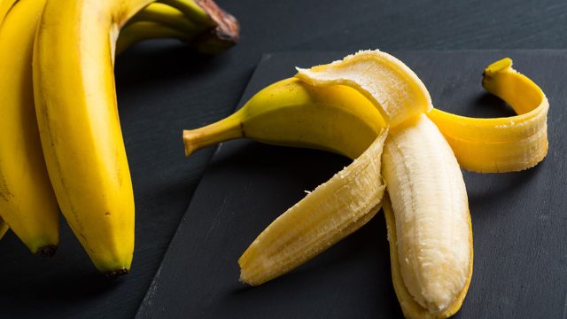 Peeling a banana from the bottom