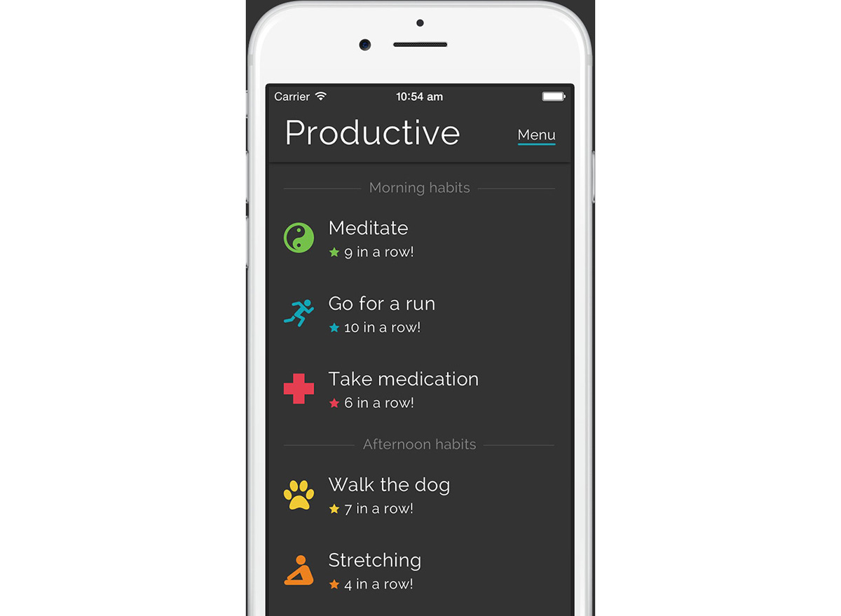 productive habit tracker app on iphone