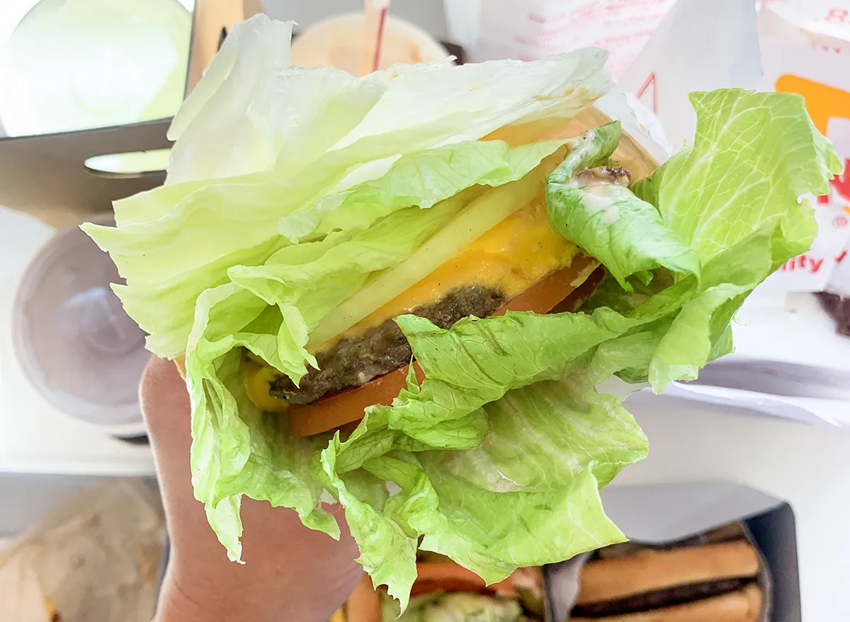 Protein style burger at in-n-out
