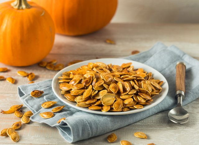 pumpkin seeds with pumpkins