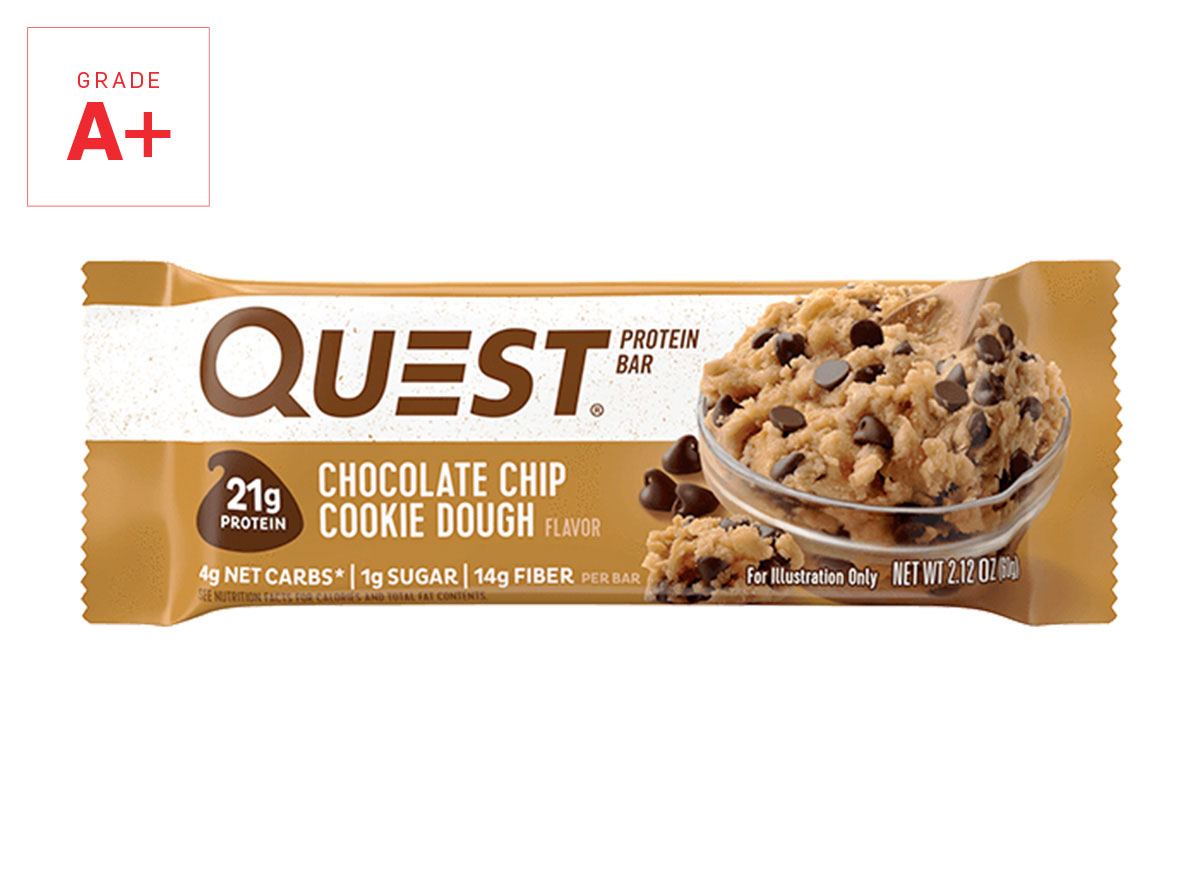 Quest chocolate chip cookie dough bar graded