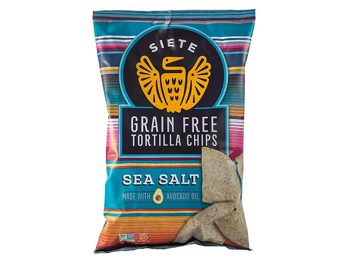 siete sea salt tortilla chips in package