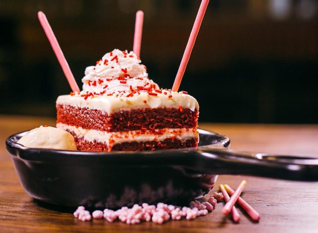 Red velvet sparkler cake from TGI Fridays